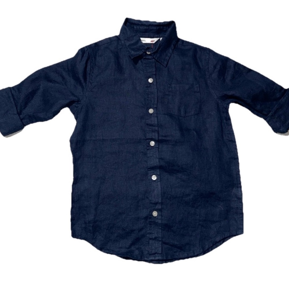 Navy Button-Up Shirt